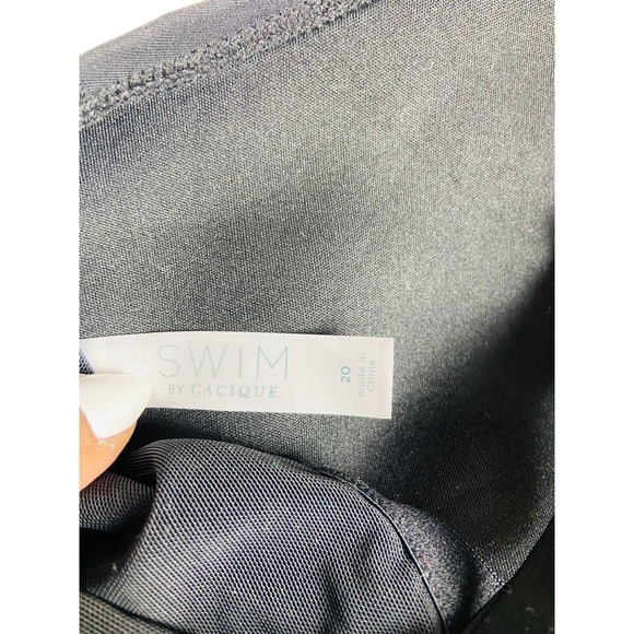 Swim by Cacique Womens Plus Tassel Tankini Swim Top Swimwear Black Size 20 - Picture 6 of 7